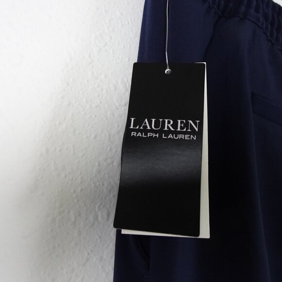 Ralph Lauren Dress Jogger Pants Women's Size 4 Blue Elastic Waist Ribbed Cuffs - Picture 7 of 11